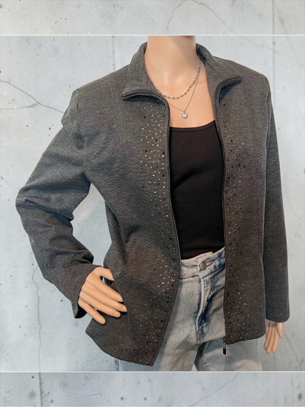 ALFRED DUNNER Zipper Blazer Jacket (Size 8)